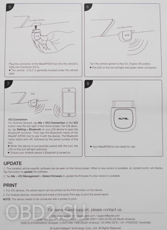 AUTEL MaxiAP AP200 скан инструкции, обратная сторона