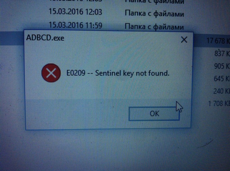 E0209 sentinel key not found autodata